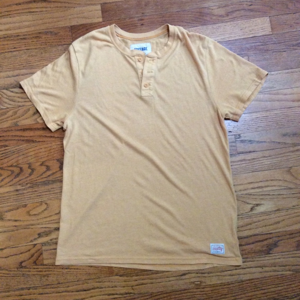 Vintage Old Navy Mustard Yellow Henley T-Shirt